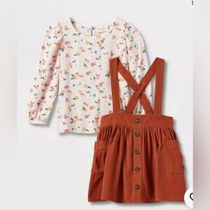 Cat & Jack Girls'  Toddlers Floral Top & Corduroy Skirt Set 18M, 2T, 3T, 5T Fall